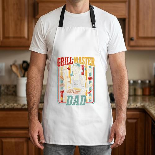 Retro Camping BBQ Dad GrillMaster Fathers Day Outfit Apron - BBQ Dad Merch