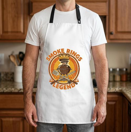 Smoke Rings Legend Father's Day BBQ Dad Tee Apron - BBQ Dad Merch
