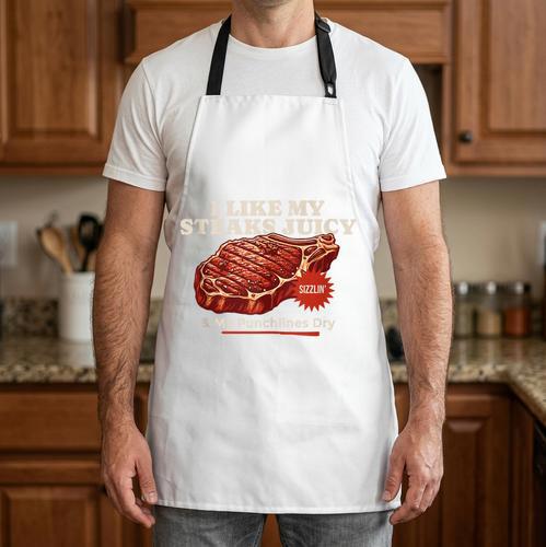 Steaks Juicy Punchlines Dry Grill Carnivore BBQ Dad Joke Apron - BBQ Dad Merch