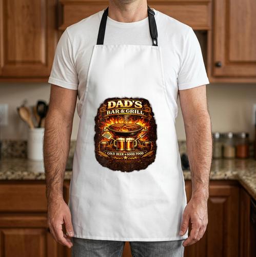 Women's Dad’s Bar & Grill – Cold Beer Good Food BBQ Dad Humor Apron - BBQ Dad Merch