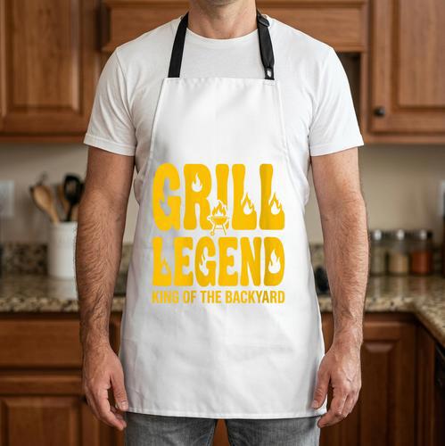 Women's Grill Legend King Of The Backyard BBQ Dad Humor Chef Apron - BBQ Dad Merch