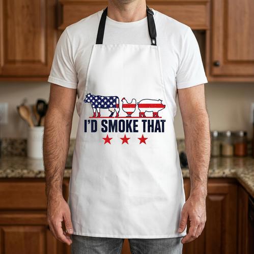4th July BBQ Dad Joke Id Smoke That Grilling Dad Apron - BBQ Dad Merch