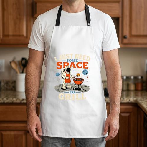 Astronaut BBQ Dad Grilling In Space Fathers Day Barbecue Premium Tri-Blend Apron - BBQ Dad Merch