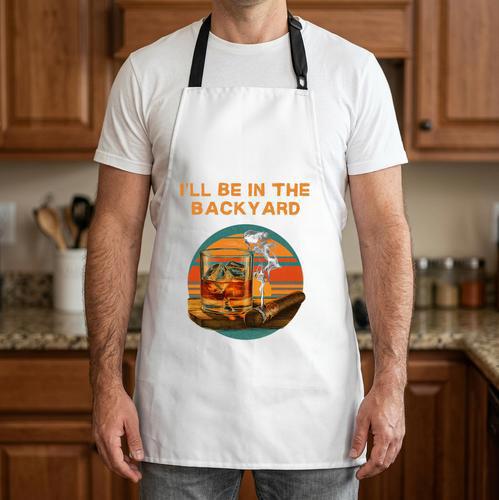 Backyard BBQ Dad Saying Grill Master Summer Humor Premium Tri-Blend Apron - BBQ Dad Merch