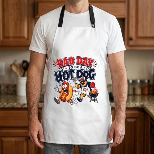 Bad Day To Be A Hot Dog 4th July BBQ Dad Grilling Apron - BBQ Dad Merch