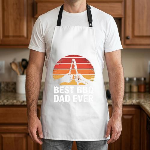 Best BBQ Dad Ever Fathers Day Grill Master Premium Tri-Blend Apron - BBQ Dad Merch