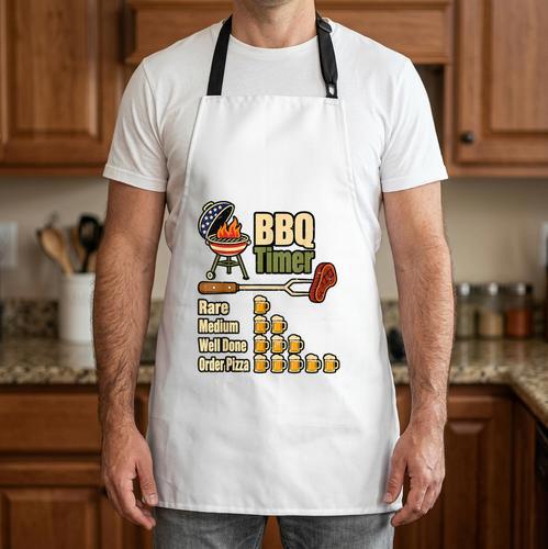 Grill BBQ Dad Joke BBQ Timer Barbecue Pitmaster Chef Apron - BBQ Dad Merch