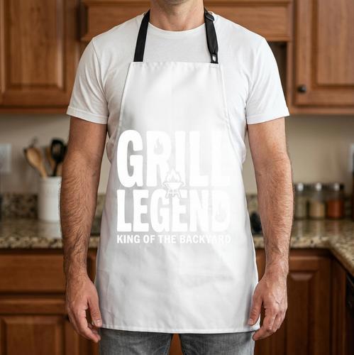 Grill Legend King Of The Backyard BBQ Dad Humor Chef Premium Tri-Blend Apron - BBQ Dad Merch