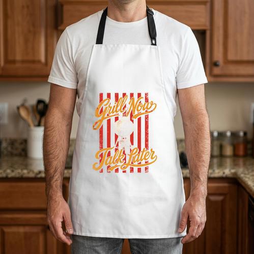 Grill Now Talk Later BBQ Dad Performance Apron - BBQ Dad Merch