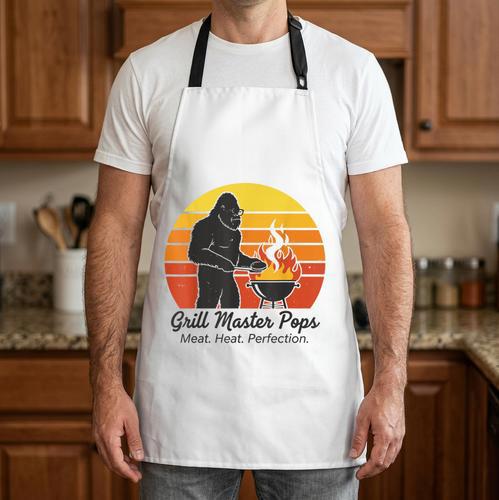 Master Pops Retro Grill BBQ Dad Mid-Century Cooking Apron - BBQ Dad Merch