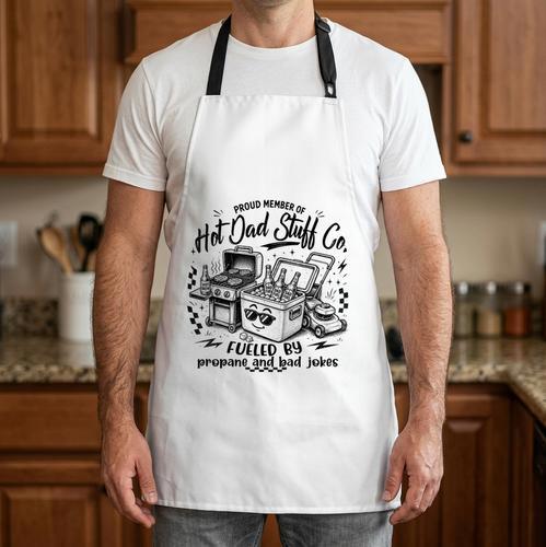 Proud Member Hot Dads Stuff Co BBQ Dad Grilling Tees Apron - BBQ Dad Merch