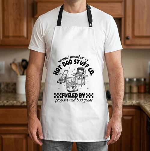 Proud Member Hot Dads Stuff Co BBQ DadBarbecue Grill Lover Apron - BBQ Dad Merch