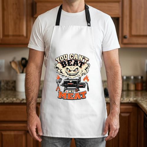 Vintage BBQ Dad Joke You Can't Beat My Meat Pitmaster Apron - BBQ Dad Merch