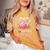 44歳 1982年8月 花柄 44歳 誕生日 男性 女性 レディースオーバーサイズコンフォートTシャツ Mustard