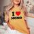 I Heart Momo ファーストネーム I Love パーソナライズ レディースオーバーサイズコンフォートTシャツ Mustard I Heart Momo ファーストネーム I Love パーソナライズ レディースオーバーサイズコンフォートTシャツ Mustard