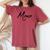 Beautiful Handwritten Font Momo Calligraphy レディースオーバーサイズコンフォートTシャツ Crimson Beautiful Handwritten Font Momo Calligraphy レディースオーバーサイズコンフォートTシャツ Crimson