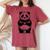 I Love Pandas 面白い、パンダが大好き レディースオーバーサイズコンフォートTシャツ Crimson