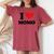 I Heart Momo ファーストネーム I Love パーソナライズ レディースオーバーサイズコンフォートTシャツ Crimson I Heart Momo ファーストネーム I Love パーソナライズ レディースオーバーサイズコンフォートTシャツ Crimson