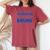 On Back You Might Be Drunk 面白い 飲酒 ユーモア レディースオーバーサイズコンフォートTシャツ Crimson On Back You Might Be Drunk 面白い 飲酒 ユーモア レディースオーバーサイズコンフォートTシャツ Crimson