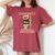 オンバック 8月59日 誕生日 男性 女性 1967年 テディベア レディースオーバーサイズコンフォートTシャツ Crimson