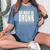 You Might Be Drunk 面白いタイポグラフィ アンティーク調引用 レディースオーバーサイズコンフォートTシャツ Blue Jean