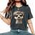 花柄クラウン付きのかわいいミーアキャット レディースオーバーサイズコンフォートTシャツ Pepper 花柄クラウン付きのかわいいミーアキャット レディースオーバーサイズコンフォートTシャツ Pepper