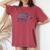 カラフルなインドの象の花柄象アート レディースオーバーサイズコンフォートTシャツ Crimson カラフルなインドの象の花柄象アート レディースオーバーサイズコンフォートTシャツ Crimson