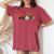 トラウト 魚 シルエット 花 ボタニカル フローラル レディースオーバーサイズコンフォートTシャツ Crimson