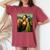 女の子の真珠のイヤリングを持つモナリザの自撮り面白いアート レディースオーバーサイズコンフォートTシャツ Crimson 女の子の真珠のイヤリングを持つモナリザの自撮り面白いアート レディースオーバーサイズコンフォートTシャツ Crimson