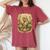 聖母マリアの祈り 花 カトリック 祈り 神聖な芸術 レディースオーバーサイズコンフォートTシャツ Crimson