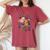 詳細なハチドリと野花ボタニカル。 レディースオーバーサイズコンフォートTシャツ Crimson