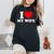 I Love My Wife I Heart My Wifealentines Day レディースオーバーサイズコンフォートTシャツ 黒 I Love My Wife I Heart My Wifealentines Day レディースオーバーサイズコンフォートTシャツ 黒