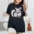 かわいいチンチラ花柄チンチラ 長袖tシャツ レディースオーバーサイズコンフォートTシャツ 黒