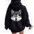 Motif Loup Mignon Pour Homme Enfant Amoureux Des Loups Sweat à capuche oversize pour femme avec imprimé dans le dos Noire