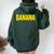 Banana The Word Banana On A コスチューム レディース オーバーサイズ パーカー バックプリント ネイビーブルー Banana The Word Banana On A コスチューム レディース オーバーサイズ パーカー バックプリント ネイビーブルー