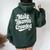 Make Heaven Crowded Christian Girl レトロ 宗教的 イエス レディース オーバーサイズ パーカー バックプリント ネイビーブルー