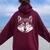 Motif Loup Mignon Pour Homme Enfant Amoureux Des Loups Sweat à capuche oversize pour femme avec imprimé dans le dos Bordeaux