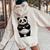 I Love Pandas 面白い、パンダが大好き レディース オーバーサイズ パーカー バックプリント Sand I Love Pandas 面白い、パンダが大好き レディース オーバーサイズ パーカー バックプリント Sand