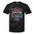 USA Canoe Kayak Paddling American Flag Emblem Tie-Dye T-Shirts Black Tie-Dye