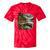 Lakeside Canoe Cabin Escape Scene Raglan Baseball Tee Tie-Dye T-Shirts Red Tie-Dye