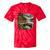 Women's Lakeside Canoe Cabin Escape Scene Tie-Dye T-Shirts Red Tie-Dye