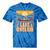 Lake Ontario Canoe Fishing Light House Sunset Retro Raglan Baseball Tee Tie-Dye T-Shirts Blue Tie-Dye