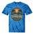 National Park Voyageurs Retro Sunset Canoe Paddling Badge Tie-Dye T-Shirts Blue Tie-Dye