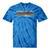 Trendy Canoe Silhouette Colourful Landscape Raglan Baseball Tee Tie-Dye T-Shirts Blue Tie-Dye