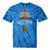 Vintage Retro Canoe Paddle & Mountains Rafting Tie-Dye T-Shirts Blue Tie-Dye