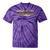 Trendy Canoe Silhouette Colourful Landscape Raglan Baseball Tee Tie-Dye T-Shirts Purple Tie-Dye