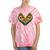 Canoe Heart Cute Minimalist Paddling Adventure Tie-Dye T-Shirts Coral Tie-Dye