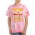 Lake Ontario Canoe Fishing Light House Sunset Retro Raglan Baseball Tee Tie-Dye T-Shirts Coral Tie-Dye