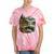 Lakeside Canoe Cabin Escape Scene Raglan Baseball Tee Tie-Dye T-Shirts Coral Tie-Dye