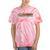 Trendy Canoe Silhouette Colourful Landscape Raglan Baseball Tee Tie-Dye T-Shirts Coral Tie-Dye